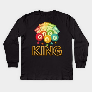 Bingo King Bingo Balls Cards Mask Sweatshirt Kids Long Sleeve T-Shirt